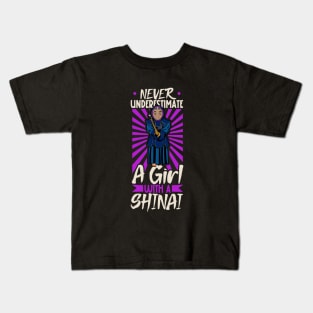 Never underestimate a girl with shinai - Kendo Kids T-Shirt